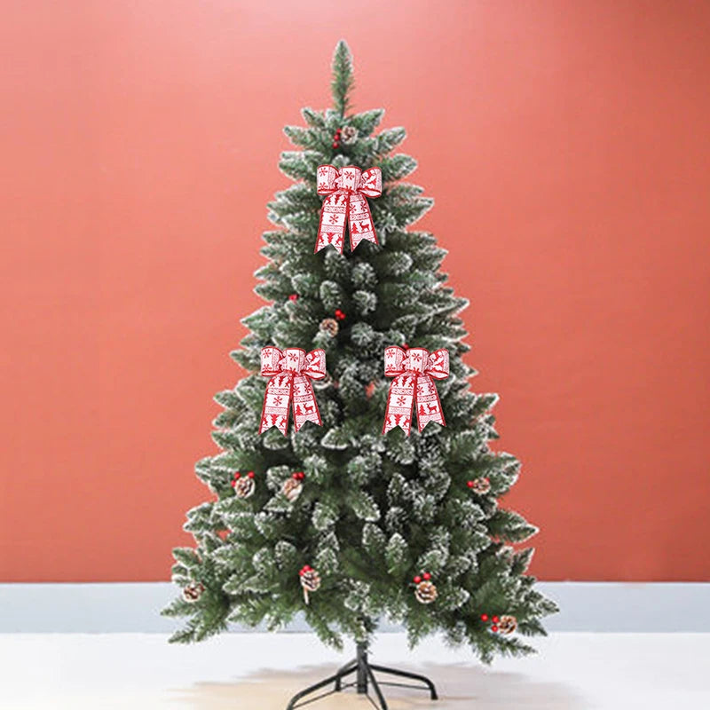 Fita de laço de Natal decorações de Natal 15 cm x 15 cm fita de árvore  Natal laço