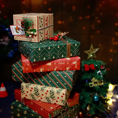 Papel kraft Embrulho Impressão Natal Folhas Papel de Embrulho de Caixa Presente e Natal