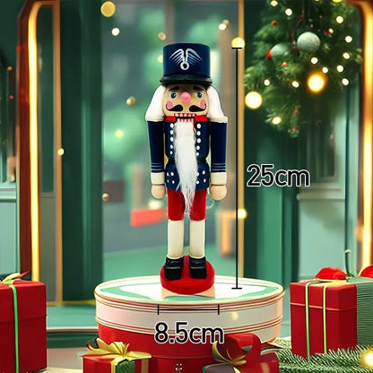 Quebra-nozes vermelho azul verde Ornamentos de quebra-nozes de madeira, decoração