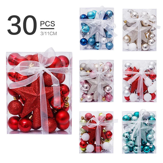 Kit Bolas de Natal Pingente 30 Peças Enfeites de Bola de Natal, Enfeites Pendurados Verdes