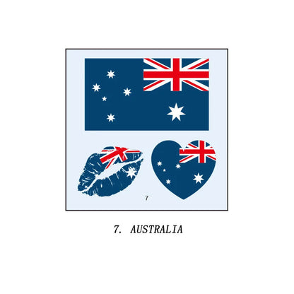 Tatuagens de bandeira do Brasil - 5 folhas de adesivos faciais temporários esportivos Copa