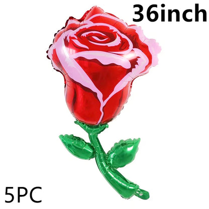 Bela Flor De Alumínio Forma Foil Balões Rosa Girassol Decoração festa Colorido Decoração