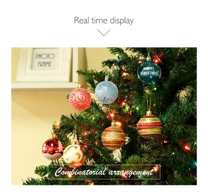 Enfeites de bola de Natal de ouro de 80 mm, 24 peças, conjunto de enfeites de alívio árvore