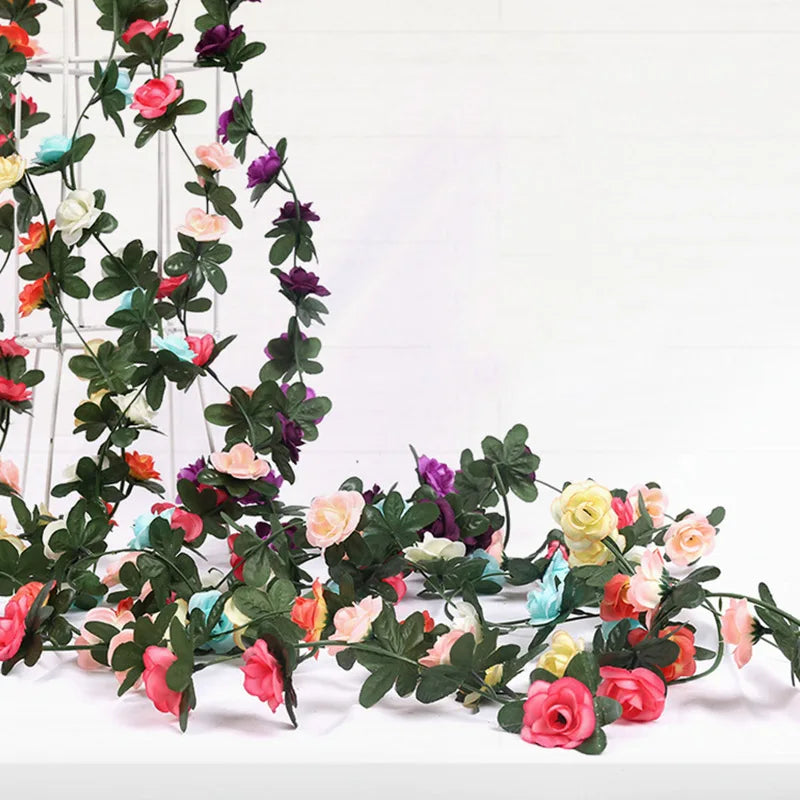 Flores Artificiais Rosas Garland De Natal Para Casamento Decoração Sala