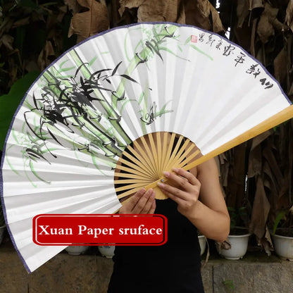 Leque Diferente De Madeira 120x220cm Bambu Branco leque de papel branco de bambu