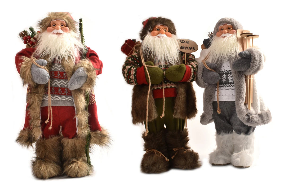 Papai Noel lenhador rústico 2 peças boneco enfeite 45*25CM luxo natal