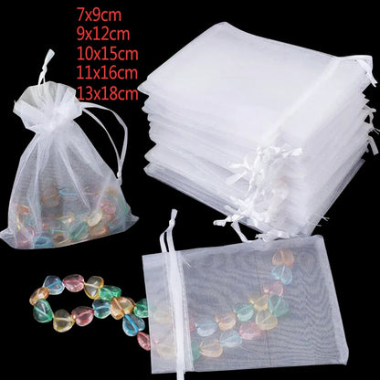 Sacolinhas organza  saquinho de organza branco (Pacote com 50 Unidades) (9x12cm)