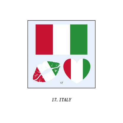 Tatuagens de bandeira do Brasil - 5 folhas de adesivos faciais temporários esportivos Copa