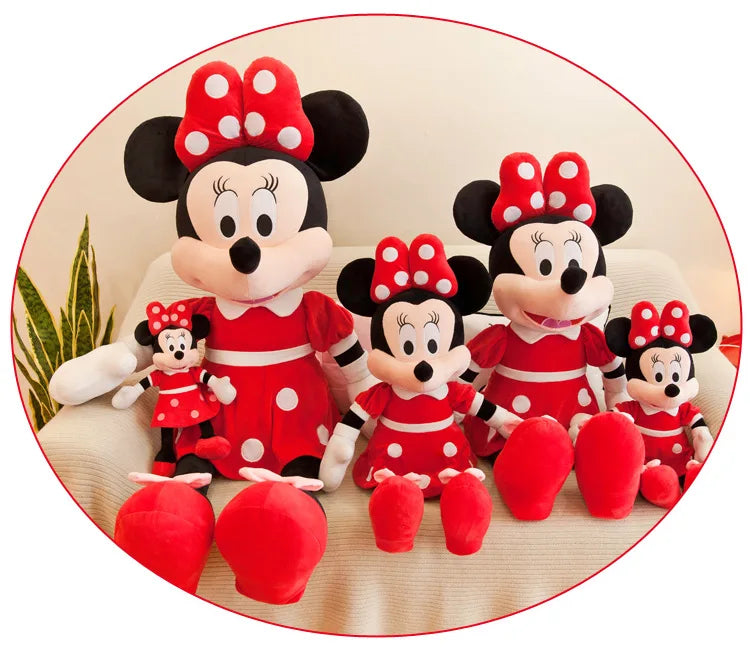 Boneco Mickey Short (Vermelho) Bonecas Pelúcia Minnie Vermelha  Mickey Tamanho 50cm