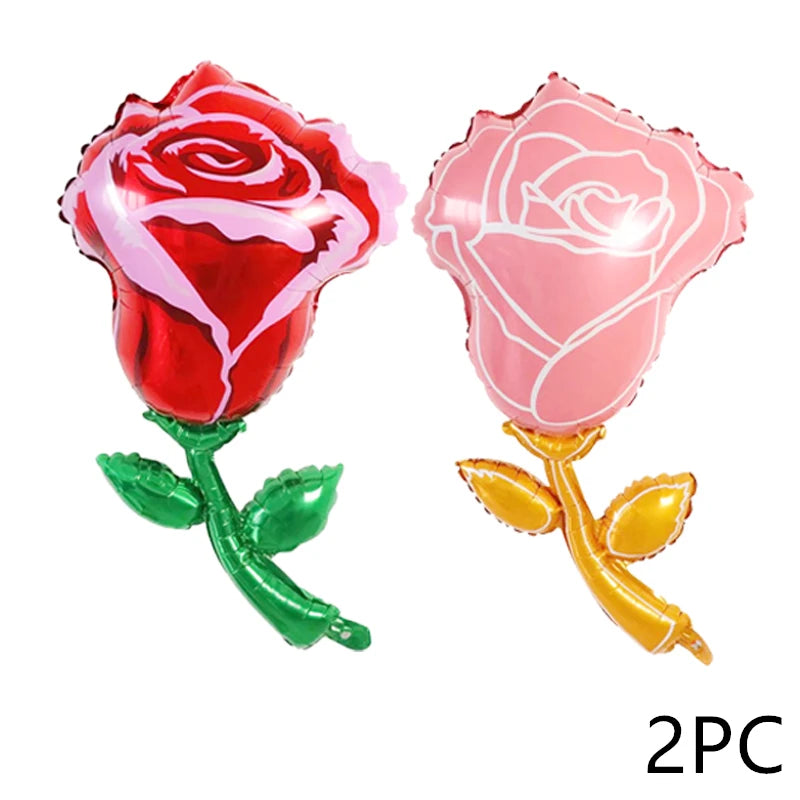 Bela Flor De Alumínio Forma Foil Balões Rosa Girassol Decoração festa Colorido Decoração