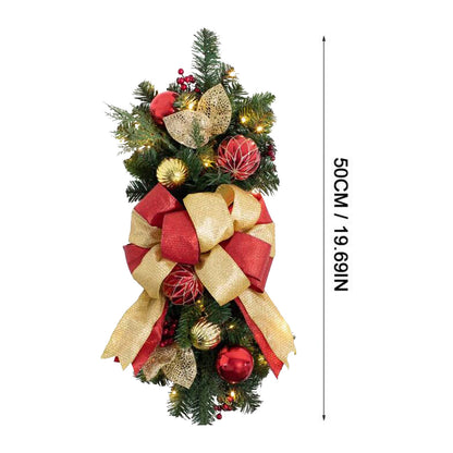 Coroa Natal Guirlandas Sem fio Natal Guirlanda Light Up Decoração, Grinalda LED, Escada