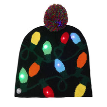 Carregar imagem no visualizador da galeria, Chapéu de suéter de natal com led iluminado gorro de natal gorro de malha
