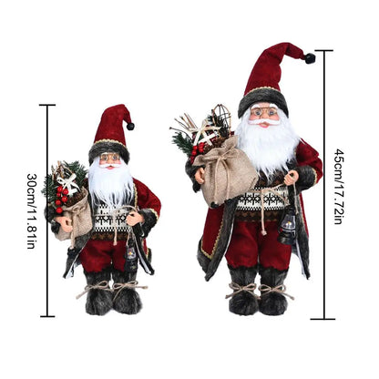 Decoração Natalina Trio Bonecos De Natal Papai Noel 30/45cm