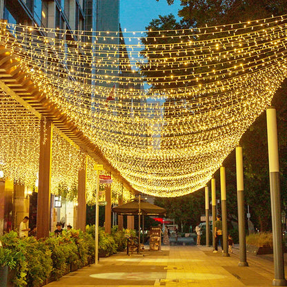 Luzes de Natal, 100m 800 luzes de fada ao ar livre Luzes de corda colorido