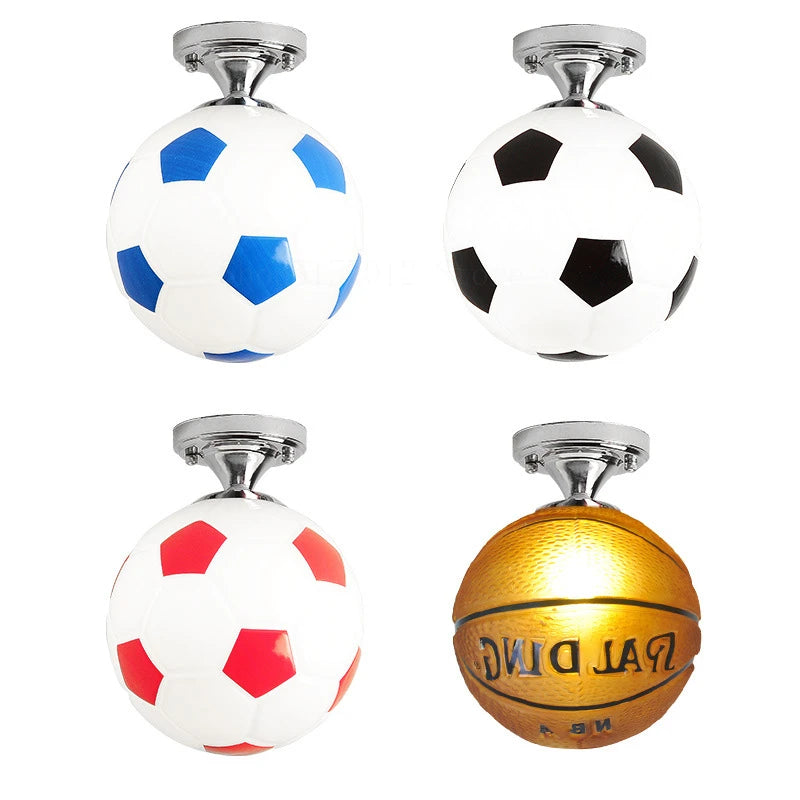 Bola de futebol luz teto futebol basquete luzes led lâmpada teto iluminação