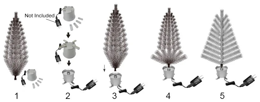 Mini árvore de Natal de mesa de fibra óptica pré-iluminada verde de 24" plantador dourado