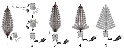 Mini árvore de Natal de mesa de fibra óptica pré-iluminada verde de 24" plantador dourado