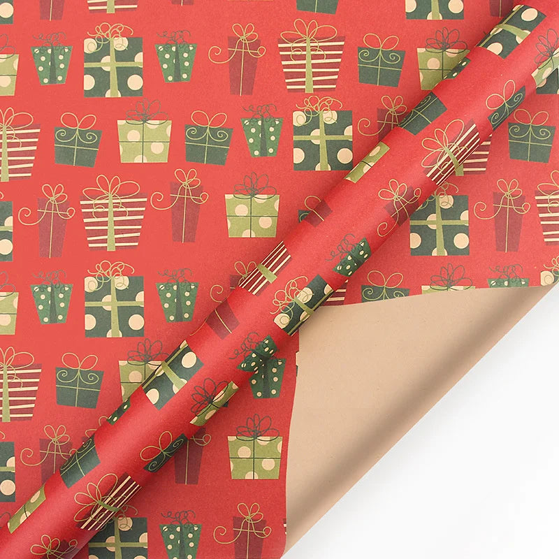 Papel kraft Embrulho Impressão Natal Folhas Papel de Embrulho de Caixa Presente e Natal