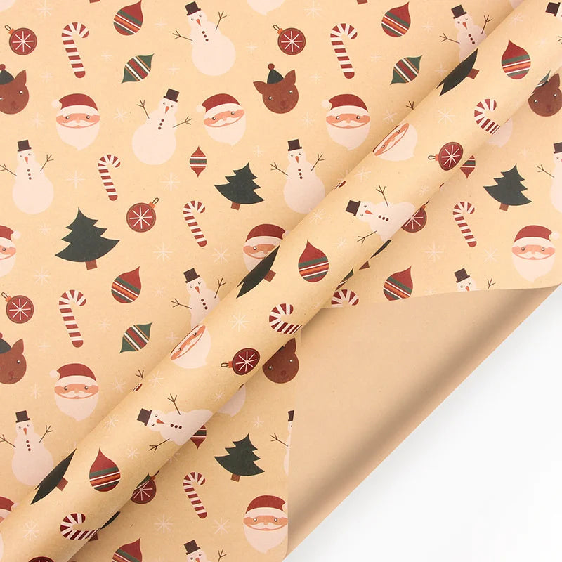 Papel kraft Embrulho Impressão Natal Folhas Papel de Embrulho de Caixa Presente e Natal