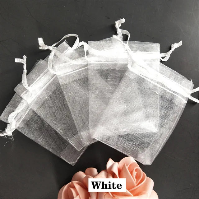 Sacolinhas organza  saquinho de organza branco (Pacote com 50 Unidades) (9x12cm)