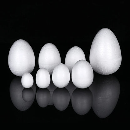 Ovos de espuma de 8,5 cm para artesanato, 10 peças de ovos de isopor brancos pequenos