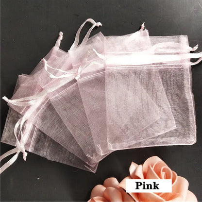 Sacolinhas organza  saquinho de organza branco (Pacote com 50 Unidades) (9x12cm)