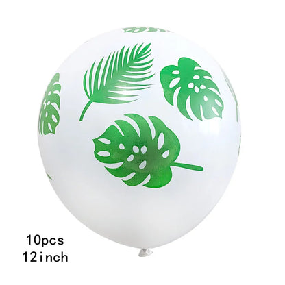 Balões com tema de safári selva, balão de folhas de palmeira, balões metálicos