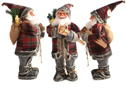 Papai Noel lenhador rústico 2 peças boneco enfeite 45*25CM luxo natal