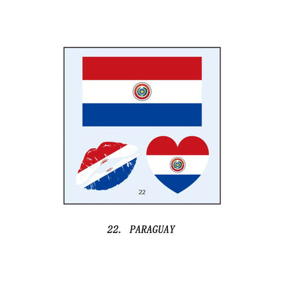 Tatuagens de bandeira do Brasil - 5 folhas de adesivos faciais temporários esportivos Copa