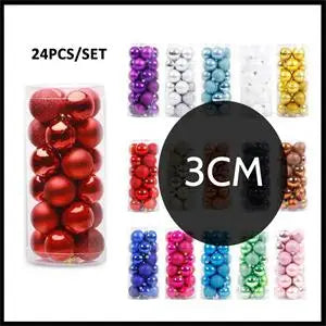 Enfeites de bola de Natal de ouro de 80 mm, 24 peças, conjunto de enfeites de alívio árvore