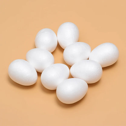 Ovos de espuma de 8,5 cm para artesanato, 10 peças de ovos de isopor brancos pequenos
