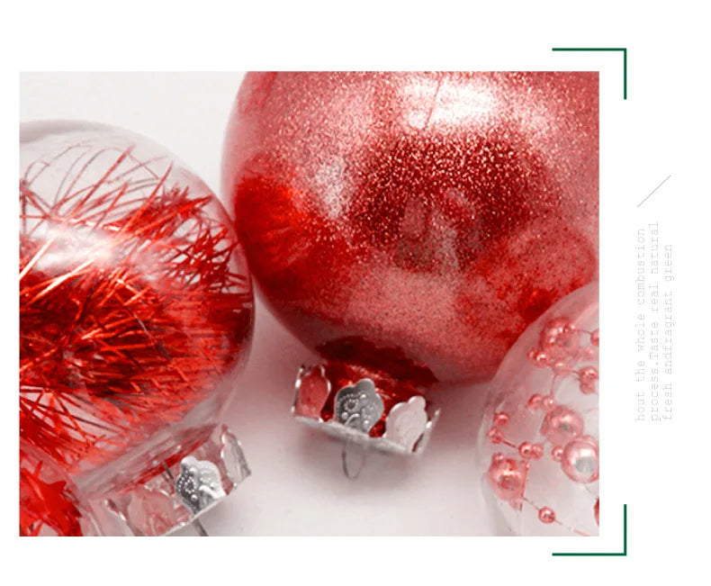 Enfeites de bola de Natal de ouro de 80 mm, 24 peças, conjunto de enfeites de alívio árvore