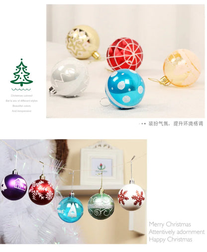 Enfeites de bola de Natal de ouro de 80 mm, 24 peças, conjunto de enfeites de alívio árvore