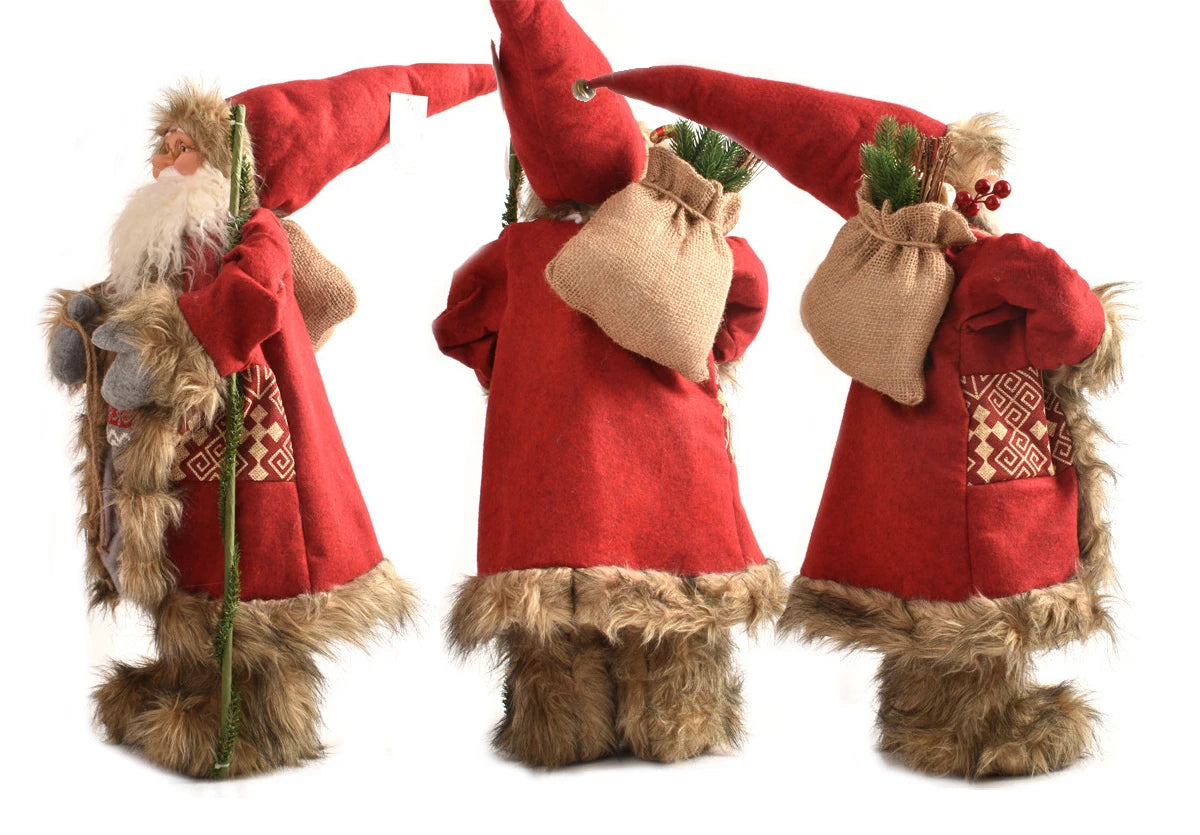 Papai Noel lenhador rústico 2 peças boneco enfeite 45*25CM luxo natal