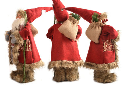 Papai Noel lenhador rústico 2 peças boneco enfeite 45*25CM luxo natal