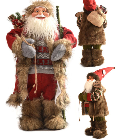 Papai Noel lenhador rústico 2 peças boneco enfeite 45*25CM luxo natal