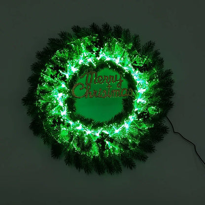 Grinaldas de Natal para porta da frente, guirlanda iluminação LED