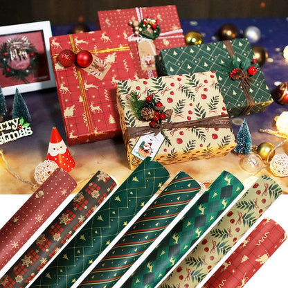 Papel kraft Embrulho Impressão Natal Folhas Papel de Embrulho de Caixa Presente e Natal