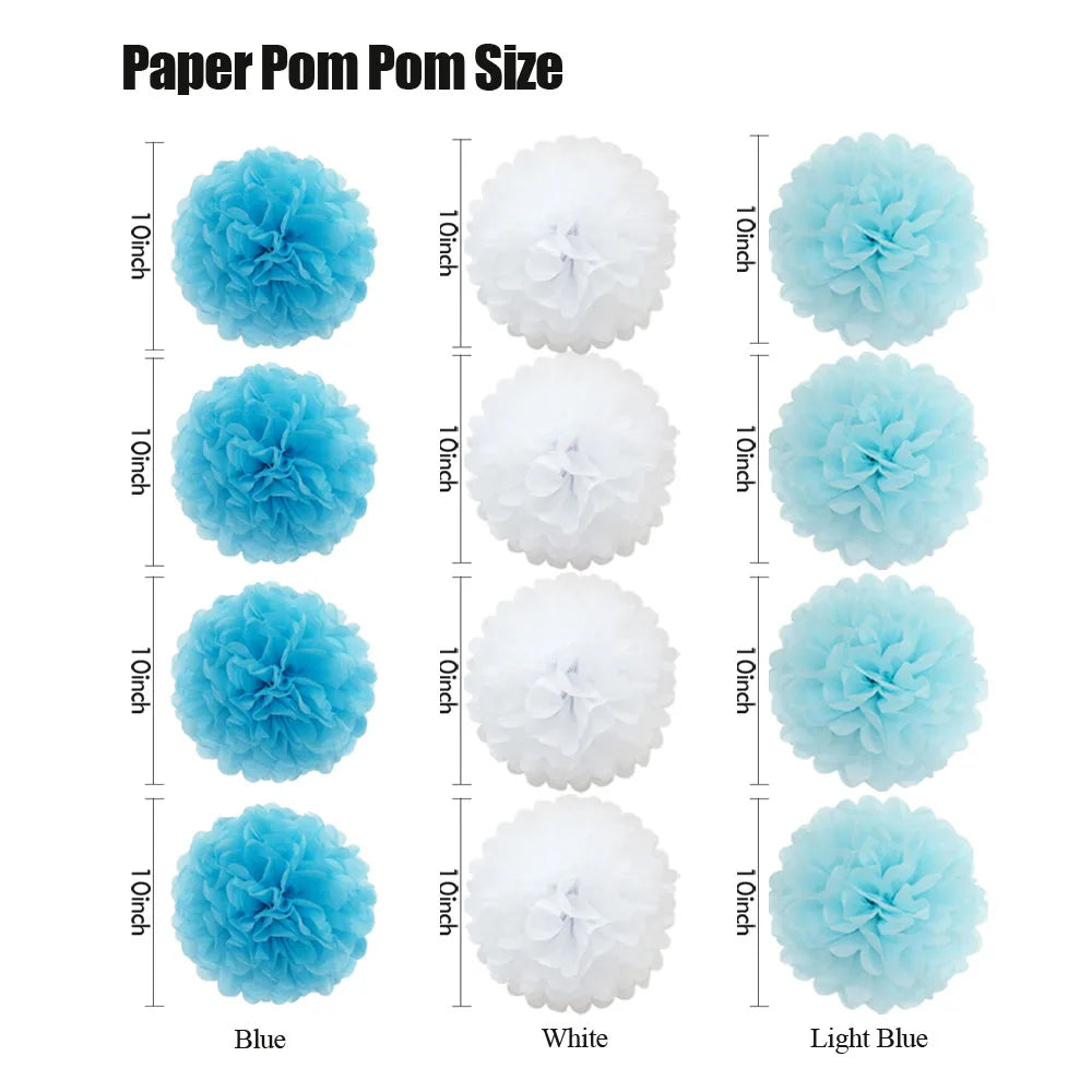 Conjunto Lanternas De Papel De Festa Pompom Decoração De Leque