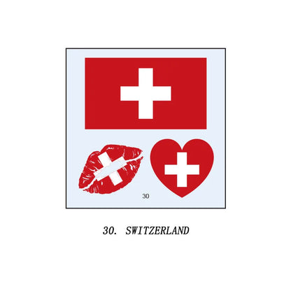 Tatuagens de bandeira do Brasil - 5 folhas de adesivos faciais temporários esportivos Copa