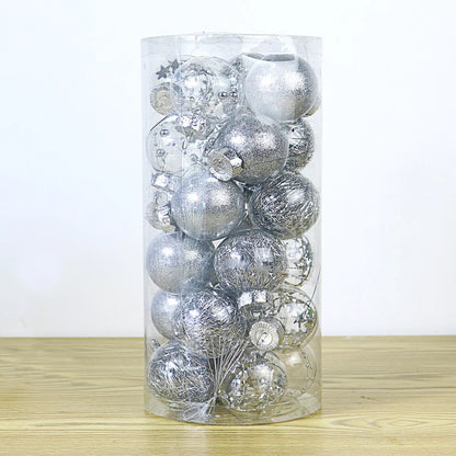 Enfeites de bola de Natal de ouro de 80 mm, 24 peças, conjunto de enfeites de alívio árvore