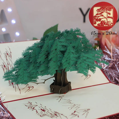 Cartão pop-up Maple Tree, cartão pop-up de árvore 3D para todas as ocasiões e feliz