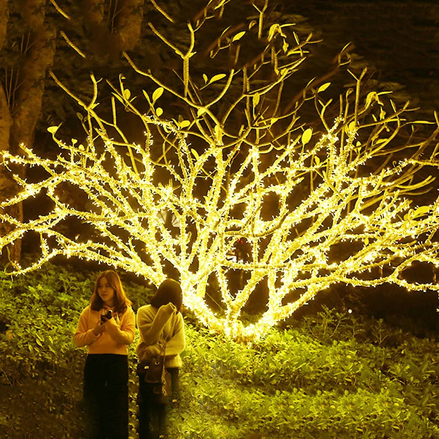 Luzes de Natal, 100m 800 luzes de fada ao ar livre Luzes de corda colorido