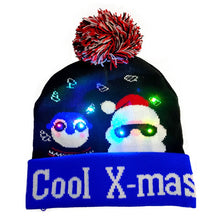 Carregar imagem no visualizador da galeria, Chapéu de suéter de natal com led iluminado gorro de natal gorro de malha
