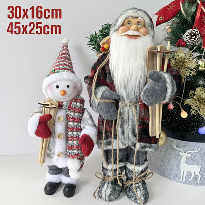 Papai Noel lenhador rústico 2 peças boneco enfeite 45*25CM luxo natal