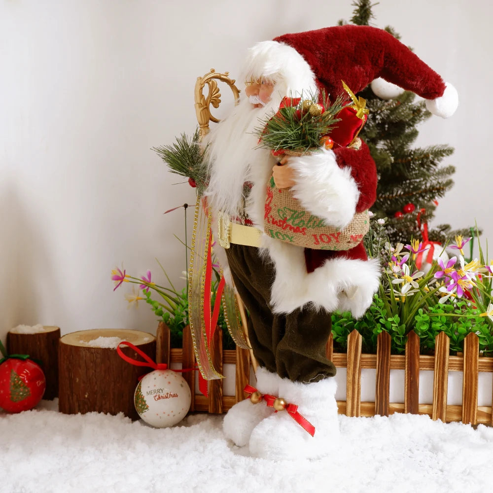 Natal papai noel bonecas de pelúcia em pé brinquedo decoração feriado ano novo