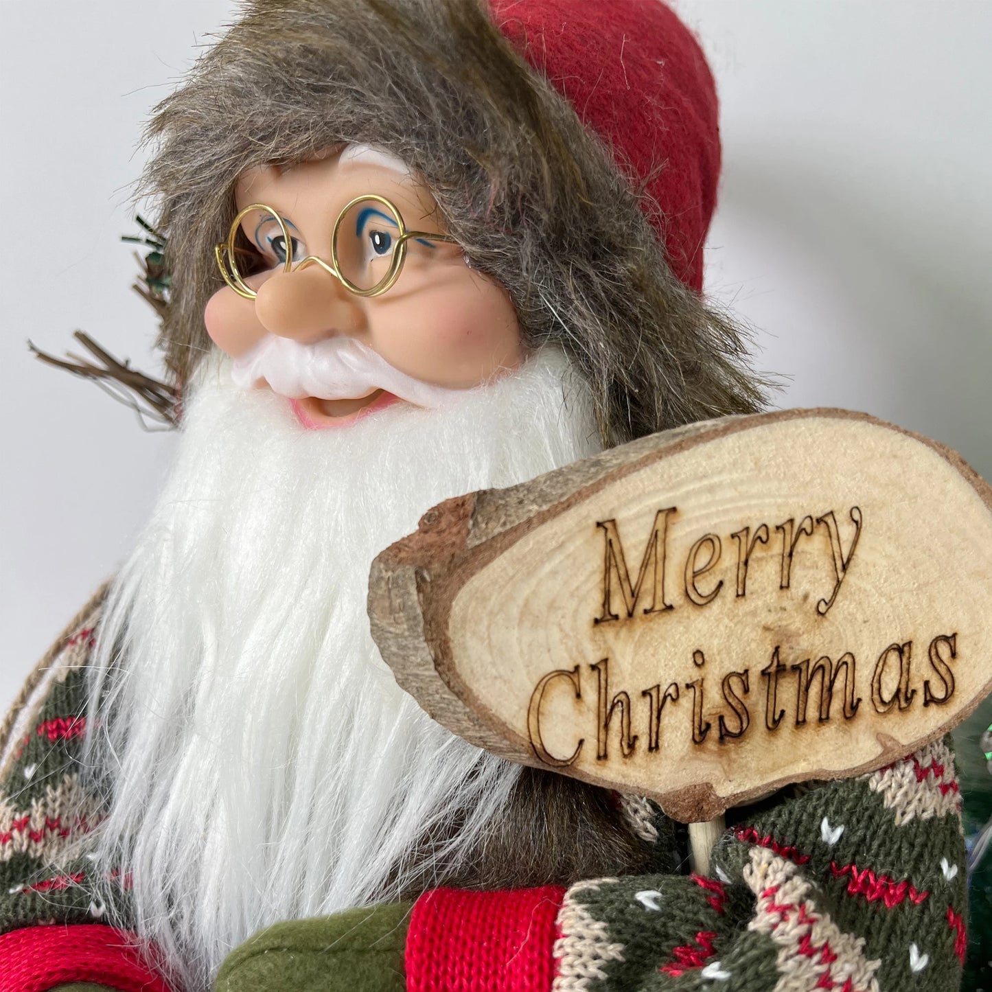 Papai Noel lenhador rústico 2 peças boneco enfeite 45*25CM luxo natal