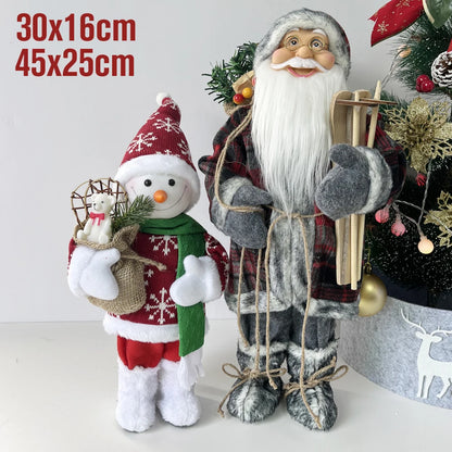 Papai Noel lenhador rústico 2 peças boneco enfeite 45*25CM luxo natal