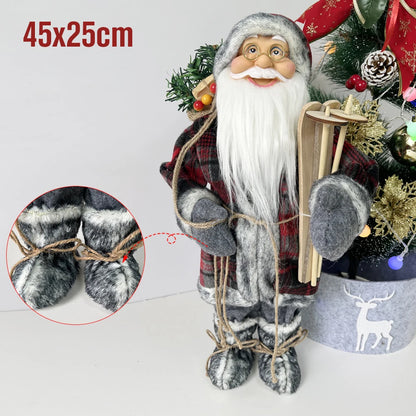 Papai Noel lenhador rústico 2 peças boneco enfeite 45*25CM luxo natal