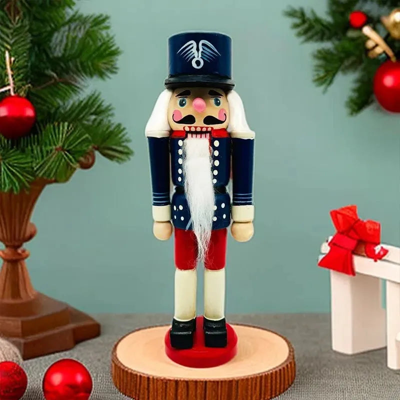 Quebra-nozes vermelho azul verde Ornamentos de quebra-nozes de madeira, decoração